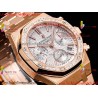 ROYAL OAK 38MM WHITE DIAL RG/DIAMONDS RG/316L STRAP CALIBER 7750