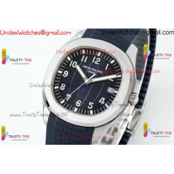 Aquanaut 5168G 42mm Gain Weight SS DDF 1:1 Best Edition Blue Dial On Blue Rubber Strap Super Clone DD330