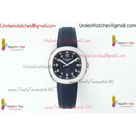 Aquanaut 5168G 42mm Gain Weight SS DDF 1:1 Best Edition Blue Dial On Blue Rubber Strap Super Clone DD330