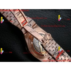 ROLEX Land-Dweller 40mm RS/Diamond White Dial Rose Gold Strap Caliber 7135Gold Strap Caliber 7135
