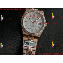 ROLEX Land-Dweller 40mm RS/Diamond White Dial Rose Gold Strap Caliber 7135Gold Strap Caliber 7135