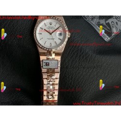 ROLEX Land-Dweller 40mm RS/Diamond White Dial Rose Gold Strap Caliber 7135Gold Strap Caliber 7135