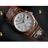 ROLEX Land-Dweller 40mm RS/SS White Dial Rose Gold Strap Caliber 7135