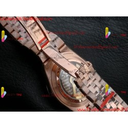 ROLEX Land-Dweller 40mm RS/SS White Dial Rose Gold Strap Caliber 7135