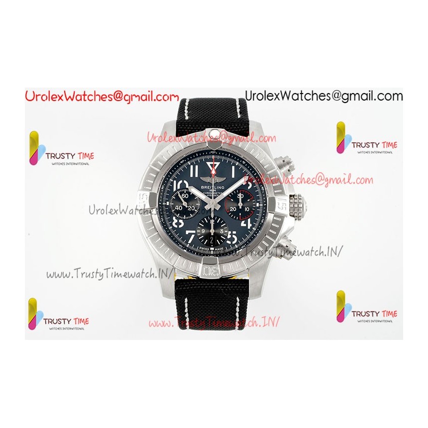 BR Avenger B01 Chronograph BLSF 45MM SS Gray Dial Black Nylon Strap Caliber 7750