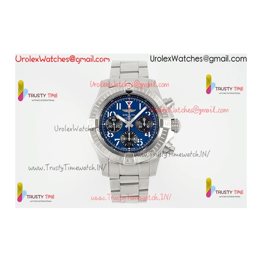 BR Avenger B01 Chronograph BLSF 45MM SS Blue Dial Stainless Steel Strap Caliber 7750