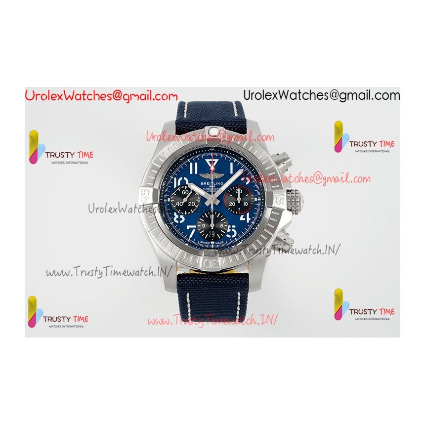 BR Avenger B01 Chronograph BLSF 45MM SS Blue Dial Blue Nylon Strap Caliber 7750