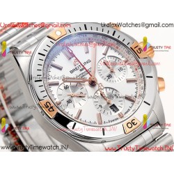 Breitling Mechanical Chronograph BLSF White Dial SS Stainless Steel Strap Caliber B01