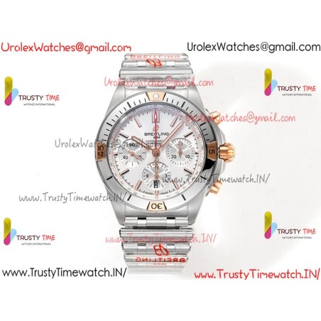Breitling Mechanical Chronograph BLSF White Dial SS Stainless Steel Strap Caliber B01