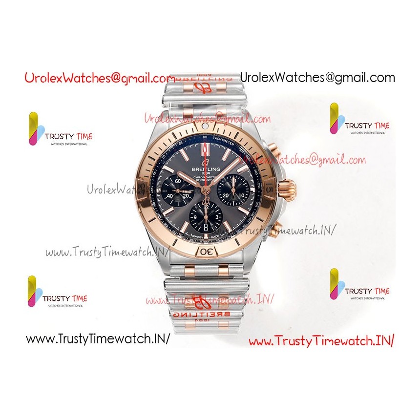 Breitling Mechanical Chronograph BLSF Grey Dial RS/SS Strap Caliber B01