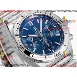 Breitling Mechanical Chronograph BLSF Blue Dial SS Stainless Steel Strap Caliber B01
