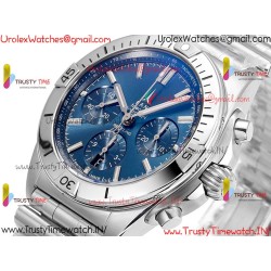 Breitling Mechanical Chronograph BLSF Blue Dial SS Stainless Steel Strap Caliber B01