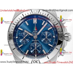 Breitling Mechanical Chronograph BLSF Blue Dial SS Stainless Steel Strap Caliber B01