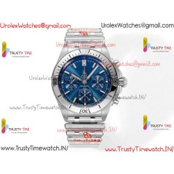 Breitling Mechanical Chronograph BLSF Blue Dial SS Stainless Steel Strap Caliber B01