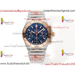 Breitling Mechanical Chronograph BLSF Blue Dial RS/SS Strap Caliber B01