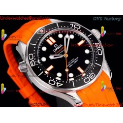 New Seamaster 300M OVSF 42MM Black Dial SS Yellow Rubber Strap Caliber 8806