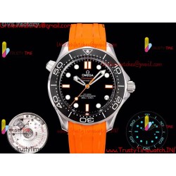 New Seamaster 300M OVSF 42MM Black Dial SS Yellow Rubber Strap Caliber 8806