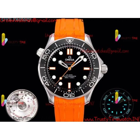 New Seamaster 300M OVSF 42MM Black Dial SS Yellow Rubber Strap Caliber 8806