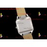 Cartier Santos-Dumont 43mm White Dial YG/SS Black Leather Strap Swiss Quartz Movement