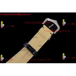 Cartier Santos-Dumont 43mm White Dial YG/SS Black Leather Strap Swiss Quartz Movement