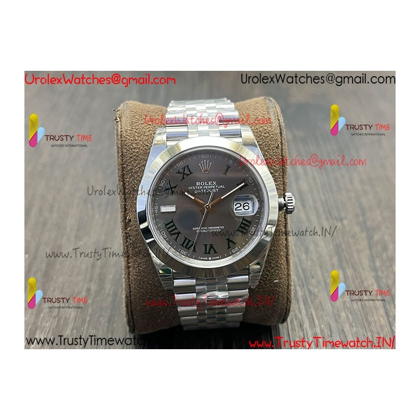 Rolex Datejust VSF 41MM Gray Roman numeral Dial SS 904LStainless Steel Strap Caliber 3235