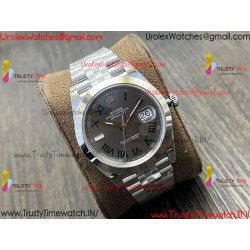 Rolex Datejust VSF 41MM Gray Roman numeral Dial SS 904LStainless Steel Strap Caliber 3235