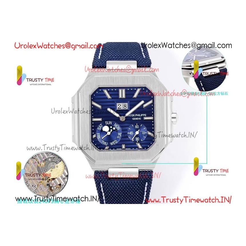 Patek Philippe 3KF CUBITUS 5822  Blue Dial SS 45MM Blue Nylon Strap Caliber 240