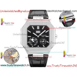 Patek Philippe 3KF CUBITUS 5822 Black Dial SS 45MM Black Leather Strap Caliber 240