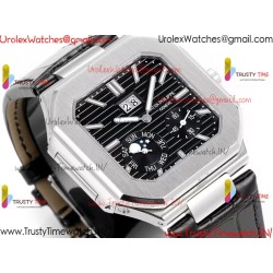 Patek Philippe 3KF CUBITUS 5822 Black Dial SS 45MM Black Leather Strap Caliber 240