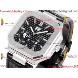 Patek Philippe 3KF CUBITUS 5822 Black Dial SS 45MM Black Leather Strap Caliber 240