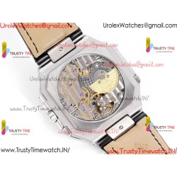 Patek Philippe 3KF CUBITUS 5822 White Dial SS 45MM Black Leather Strap Caliber 240