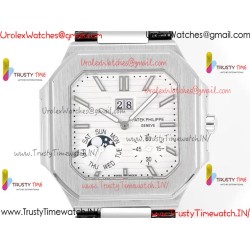 Patek Philippe 3KF CUBITUS 5822 White Dial SS 45MM Black Leather Strap Caliber 240