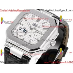 Patek Philippe 3KF CUBITUS 5822 White Dial SS 45MM Black Leather Strap Caliber 240