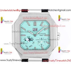 Patek Philippe 3KF CUBITUS 5822 Sky Blue Dial SS 45MM Black Leather Strap Caliber 240