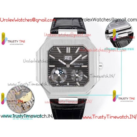 Patek Philippe 3KF CUBITUS 5822 Gray Dial SS 45MM Black Leather Strap Caliber 240