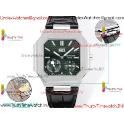 Patek Philippe 3KF CUBITUS 5822 Green Dial SS 45MM Black Leather Strap Caliber 240