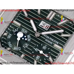 Patek Philippe 3KF CUBITUS 5822 Green Dial SS 45MM Black Leather Strap Caliber 240