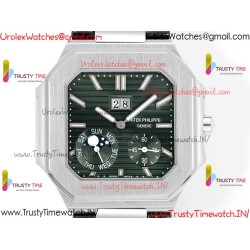 Patek Philippe 3KF CUBITUS 5822 Green Dial SS 45MM Black Leather Strap Caliber 240