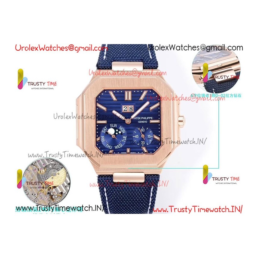 Patek Philippe 3KF CUBITUS 5822 YG/Blue Dial 42MM YG Case  Blue Nylon Strap Caliber 240