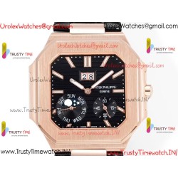 Patek Philippe 3KF CUBITUS 5822 YG/Black Dial 42mm YG Black Leather Strap Caliber 240