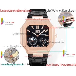 Patek Philippe 3KF CUBITUS 5822 YG/Black Dial 42mm YG Black Leather Strap Caliber 240