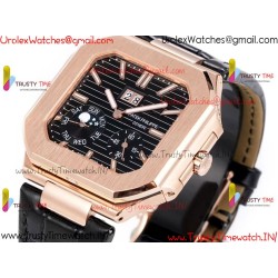 Patek Philippe 3KF CUBITUS 5822 YG/Black Dial 42mm YG Black Leather Strap Caliber 240