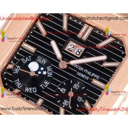 Patek Philippe 3KF CUBITUS 5822 YG/Black Dial 42mm YG Black Leather Strap Caliber 240