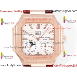 Patek Philippe 3KF CUBITUS 5822 YG/White Dial 42mm YG Burgundy Leather Strap Caliber 240