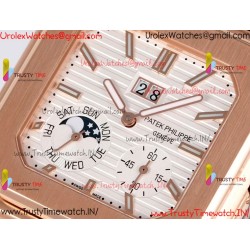 Patek Philippe 3KF CUBITUS 5822 YG/White Dial 42mm YG Burgundy Leather Strap Caliber 240