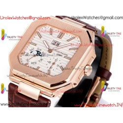 Patek Philippe 3KF CUBITUS 5822 YG/White Dial 42mm YG Burgundy Leather Strap Caliber 240
