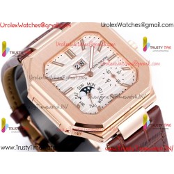 Patek Philippe 3KF CUBITUS 5822 YG/White Dial 42mm YG Burgundy Leather Strap Caliber 240