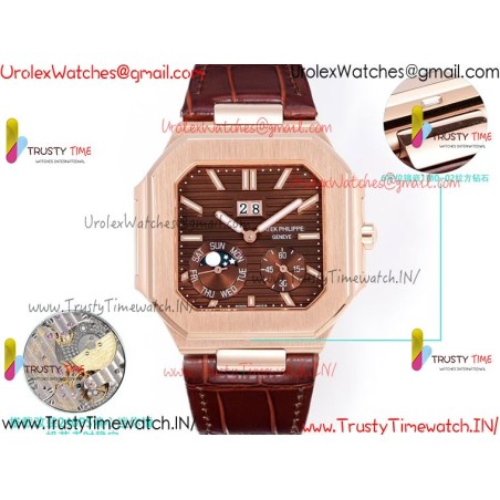 Patek Philippe 3KF CUBITUS 5822 YG/Brown Dial 42mm YG Burgundy Leather Strap Caliber 240
