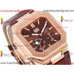 Patek Philippe 3KF CUBITUS 5822 YG/Brown Dial 42mm YG Burgundy Leather Strap Caliber 240