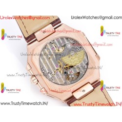 Patek Philippe 3KF CUBITUS 5822 YG/Brown Dial 42mm YG Burgundy Leather Strap Caliber 240